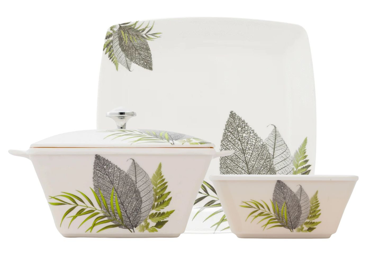 Elegant Leaf Pattern Dinner Set view 1