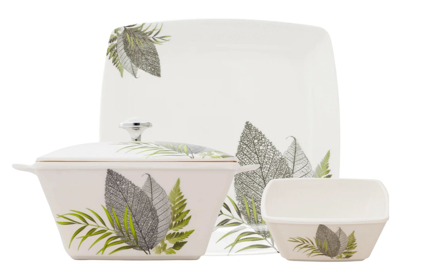 Elegant Leaf Pattern Dinner Set view 5