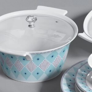 Aqua Geometric Dinner Set