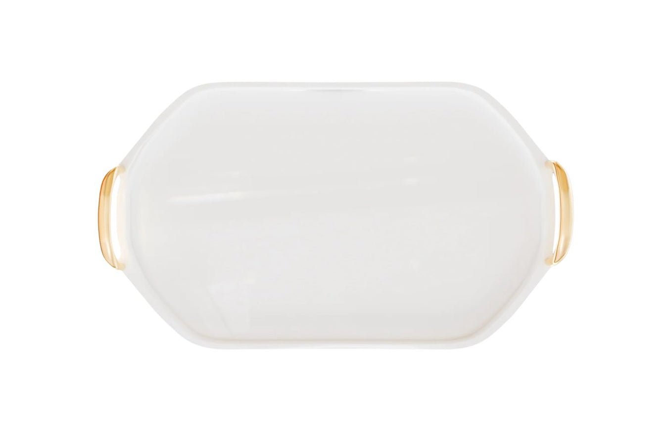 Gold and White Rose Serving Tray view 4