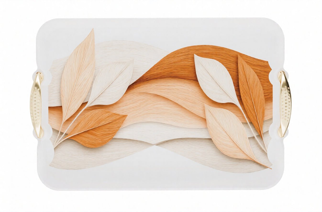 Warm Orange Leaf serving tray