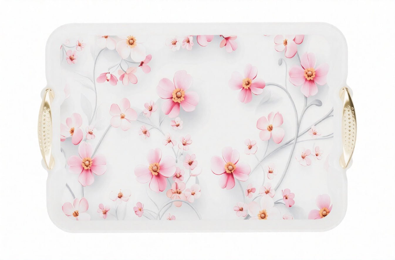 Pink Floral serving tray
